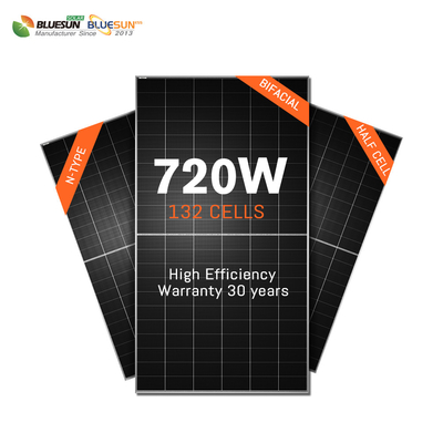 Bluesun New High Efficiency 700W 720W Solar Power Panels Home Use Perc Mono Solar Panel 720W Bifacial Solar Panel for House