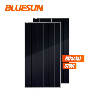 Bluesun Solar 650W Shingle Mono Panel 670W Snow Melt Ability Bifacial with Best Price
