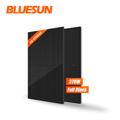Bleusun 370w Solar Panel Half Cell 375w 380w 120cell Full Black Solar Panel Stock in US Long Beach Warehouse With UL