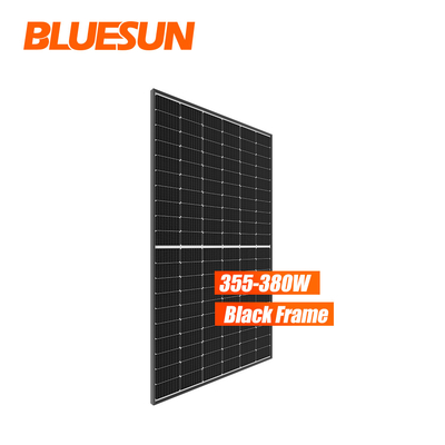Bluesun BSM375M-72HPH 375 370 Watts Half Cell Perc Mono Solar Panel with Black Frame USA Warehouse Stock