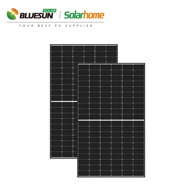 Bluesun BSM375M-72HPH 375 370 Watts Half Cell Perc Mono Solar Panel with Black Frame USA Warehouse Stock