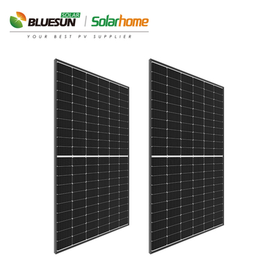 Bluesun BSM375M-72HPH 375 370 Watts Half Cell Perc Mono Solar Panel with Black Frame USA Warehouse Stock