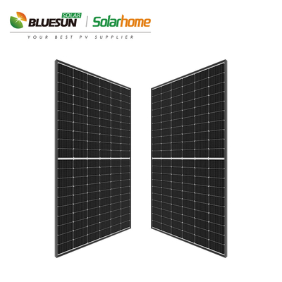 Bluesun BSM375M-72HPH 375 370 Watts Half Cell Perc Mono Solar Panel with Black Frame USA Warehouse Stock