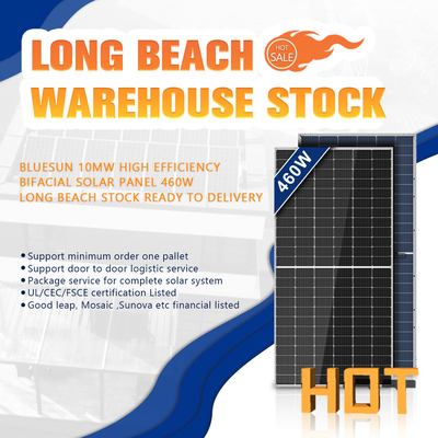 Bluesun Solar BSM460M-72HBD Half Cell 460W 455W Bifacial Double Glass Solar Panel in USA Stock