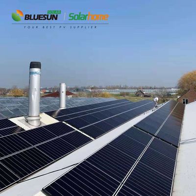 Bluesun Shingled Solar Panels 500w Home Power Station Pv All Black Roof Energy Sun Power Solar System Use